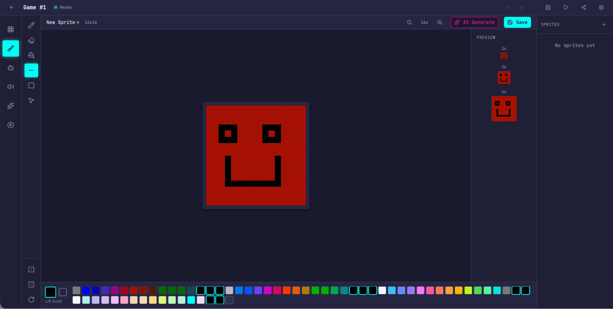 The sprite editor felt cleaner and easier to use